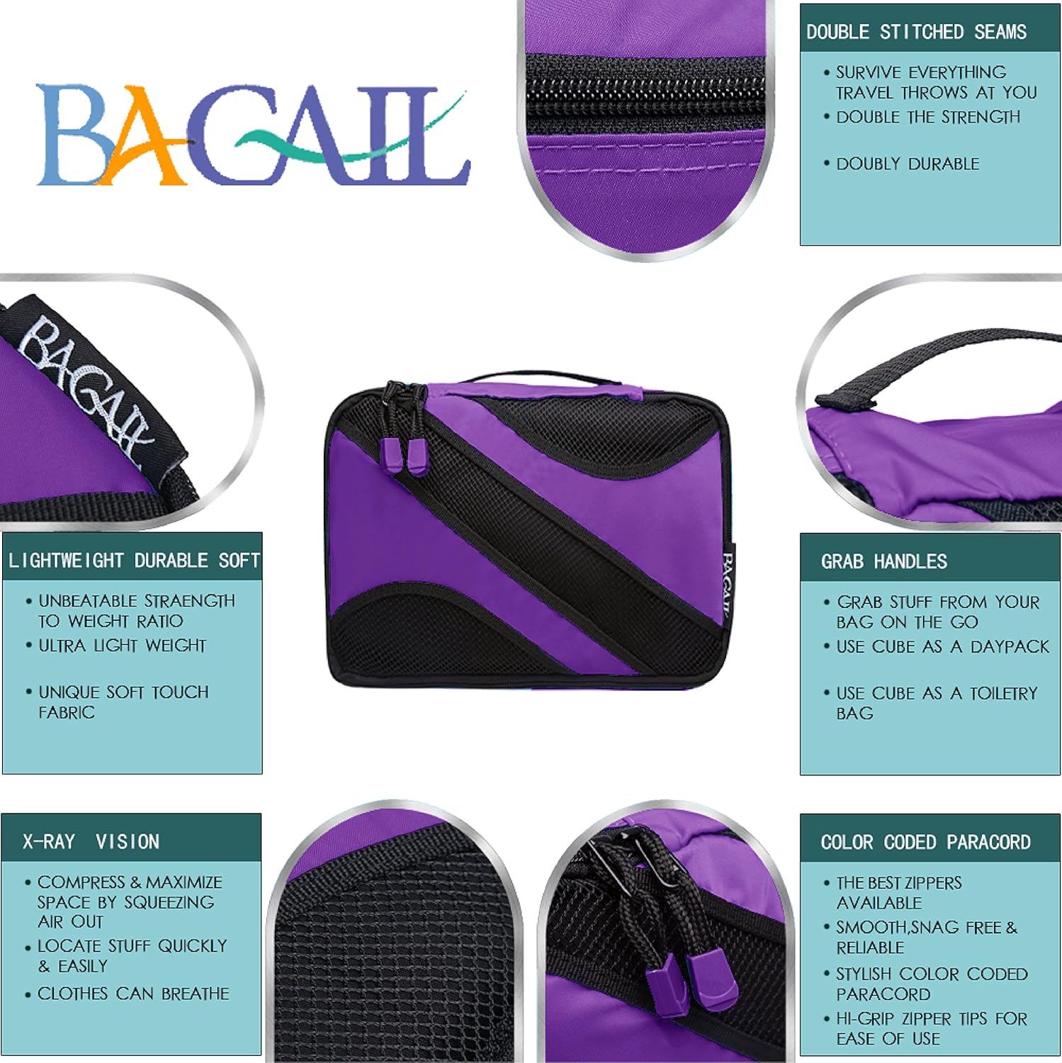 6 Set Packing Cubes,Travel Luggage Packing Organizers - Image 3