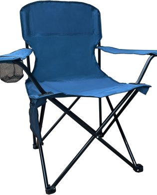 Folding Outdoor Beach Camp Chair with Cup Holder, Storage Pocket, Waterproof Bag Outdoor Arm Chair, Supports 225LBS, Cyan