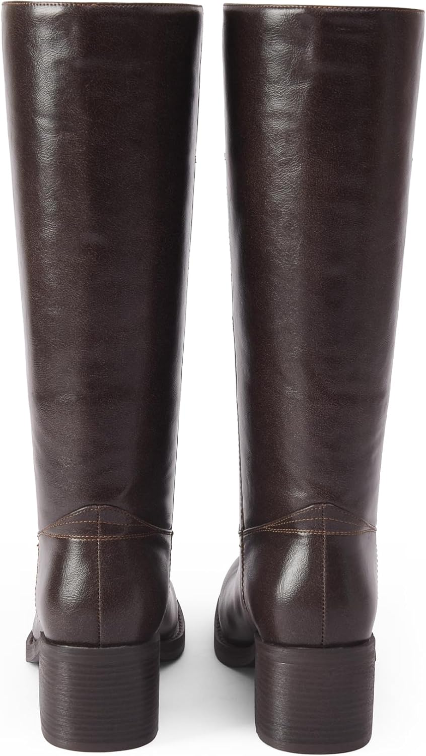 Mid Calf Boots for Women Chunky Block Heel Women’s Tall Boots Square Toe Comfortable Casual Boots Low Heel Trendy Stylish Boots - Image 8
