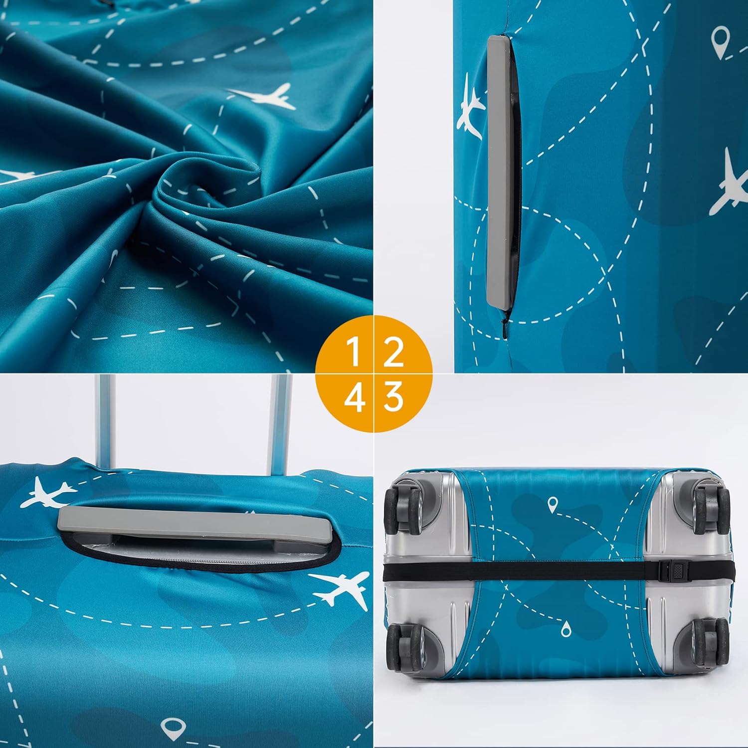 Travelkin Luggage Cover Washable Suitcase Cover Suitcase Protector Anti-scratch Suitcase cover Fits 18-32 Inch Luggage - Image 4